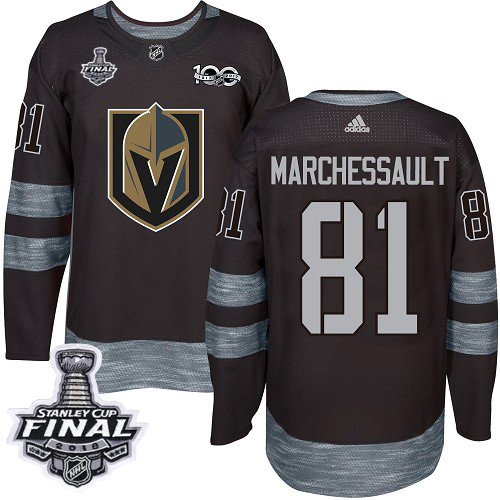 Adidas Golden Knights #81 Jonathan Marchessault Black 1917-100th Anniversary 2018 Stanley Cup Final Stitched NHL Jersey